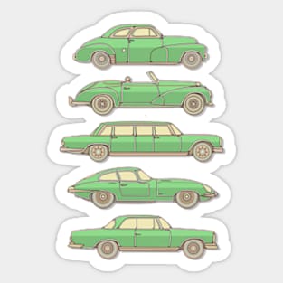 Green Classic Cars Sticker